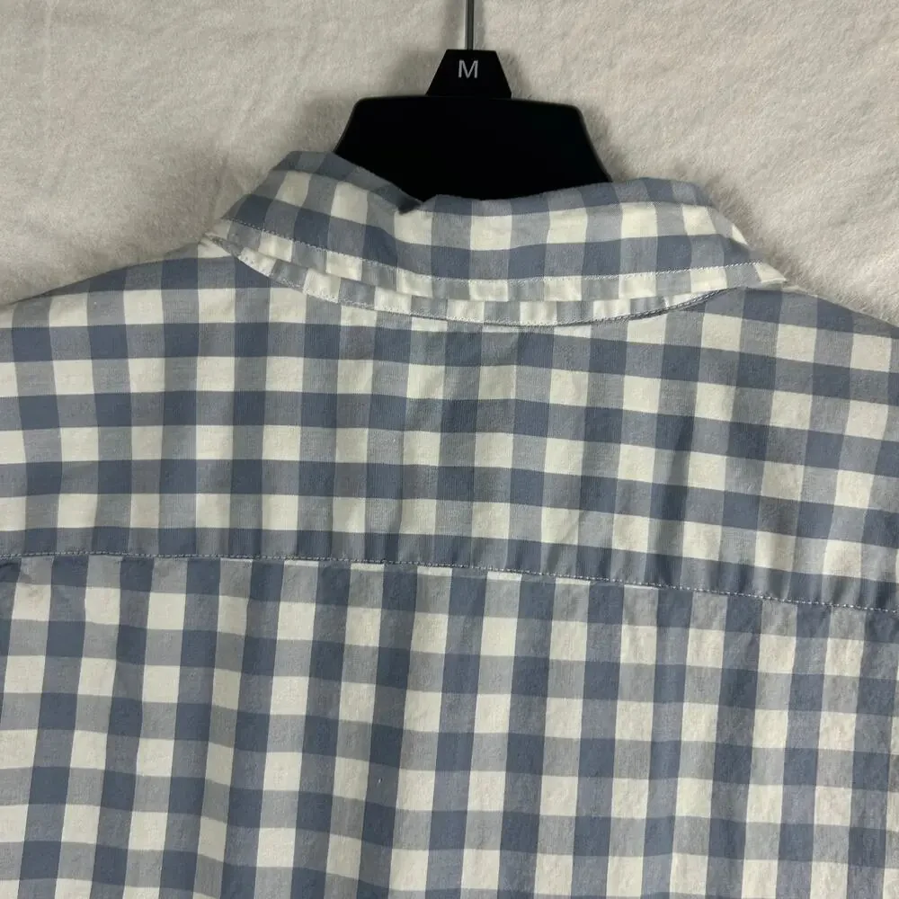 J Crew Mercantile Flex Button Down Shirt Men's Large Slim Fit Blue Gingham Check - Picture 11 of 13